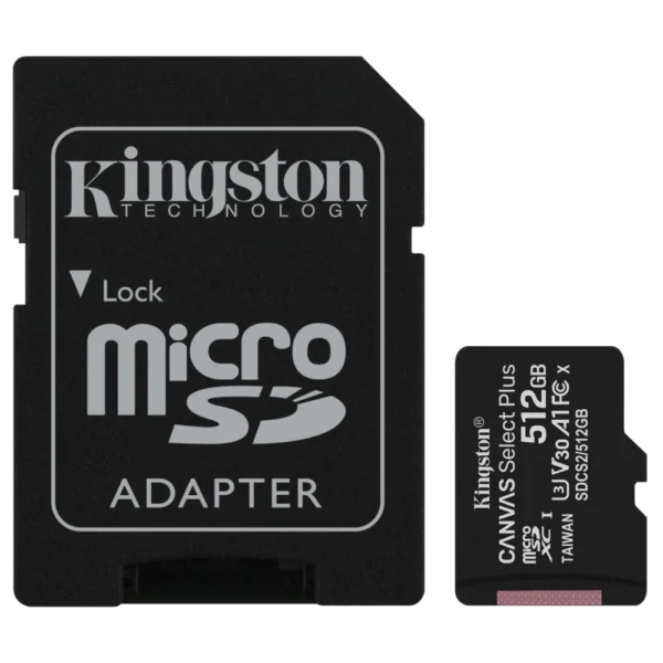 Kingston 512GB micSDXC Canvas Select Plus 100R A1 C10 Card + ADP Модуль флеш-пам'яті
