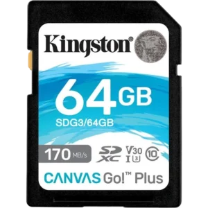 Kingston SDXC Canvas Go Plus 170R C10 UHS-I U3 V30 64Гб Карта пам'яті