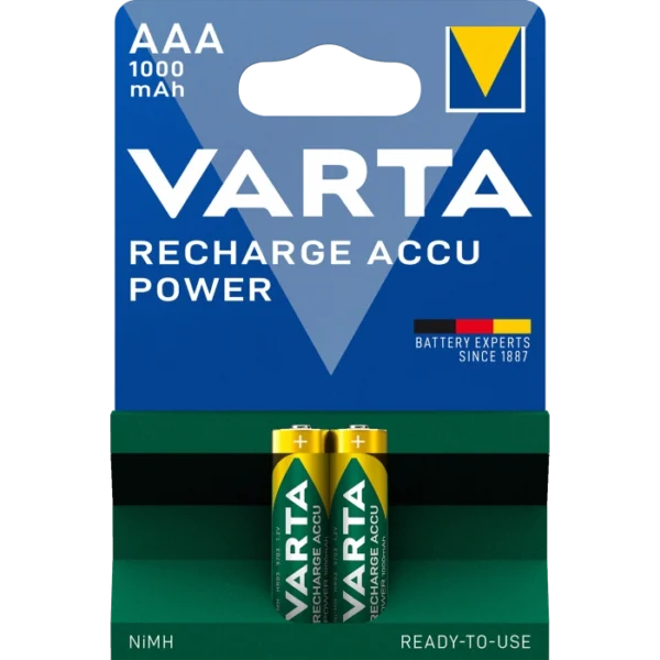 VARTA RECHARGEABLE ACCU 1000mAh BLI 2 NI-MH (READY 2 USE) Аккумулятор AAA