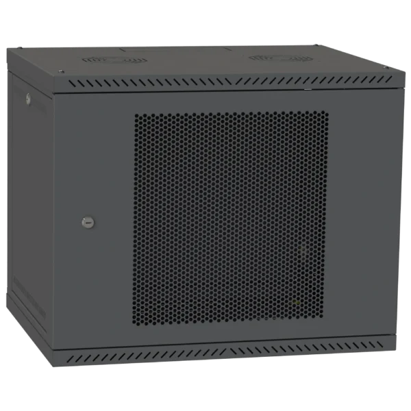 IPCOM 12U 600x450 Шафа телекомунікаційна двері перф(чорна)