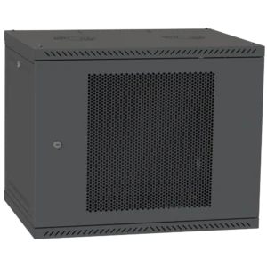 IPCOM 12U 600x600 Шафа телекомунікаційна двері перфорація (чорна)