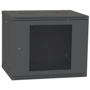 IPCOM 9U 600x450 Шафа телекомунікаційна двері перф (чорна)