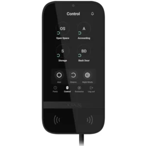 Ajax KeyPad TouchScreen Fibra black проводная сенсорная Клавіатура