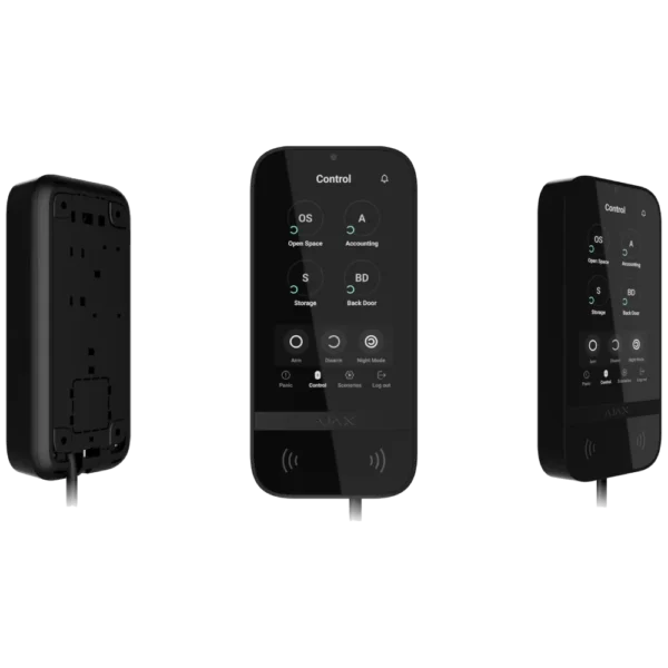 Ajax KeyPad TouchScreen Fibra black проводная сенсорная Клавіатура - Зображення 2