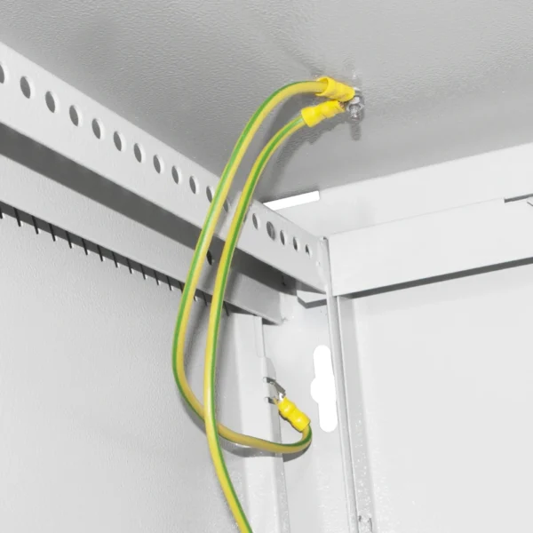 IPCOM 12U 600x600 Шафа телекомунікаційна двері перфорація (сіра) - Зображення 3