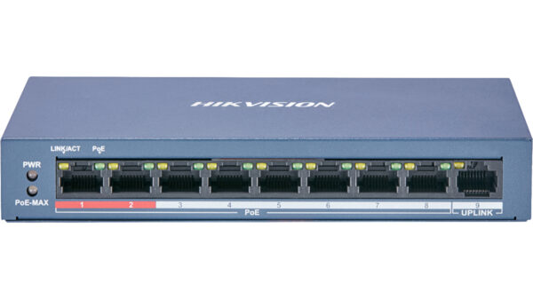 Hikvision DS-3E0109P-E/M(B) POE Комутатор 8 портів некерований - Зображення 2