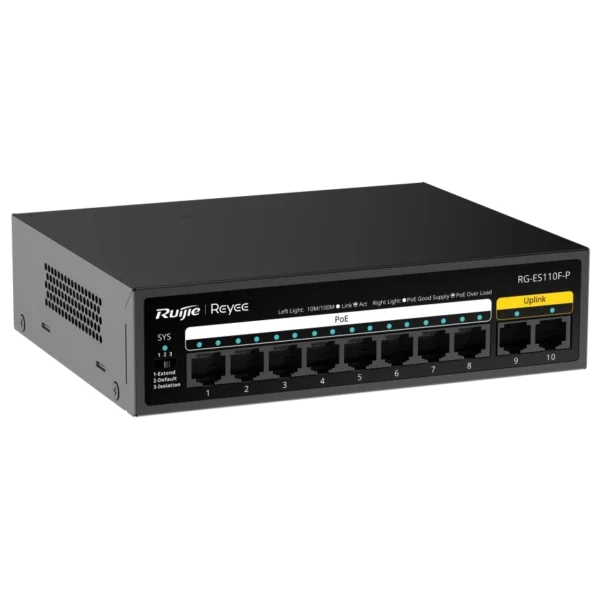 Ruijie Reyee RG-ES110F-P PoE Комутатор 10 портів некерований - Зображення 2