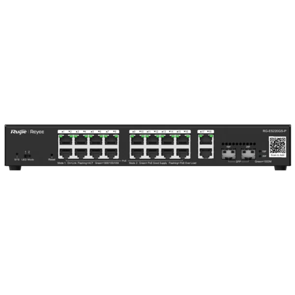 Ruijie Reyee RG-ES220GS-P POE Комутатор 20 портів керований