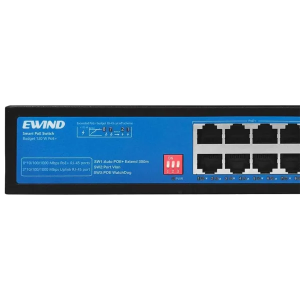Ewind EW-S1910CG-AP PoE Комутатор 10 портів некерований - Зображення 3