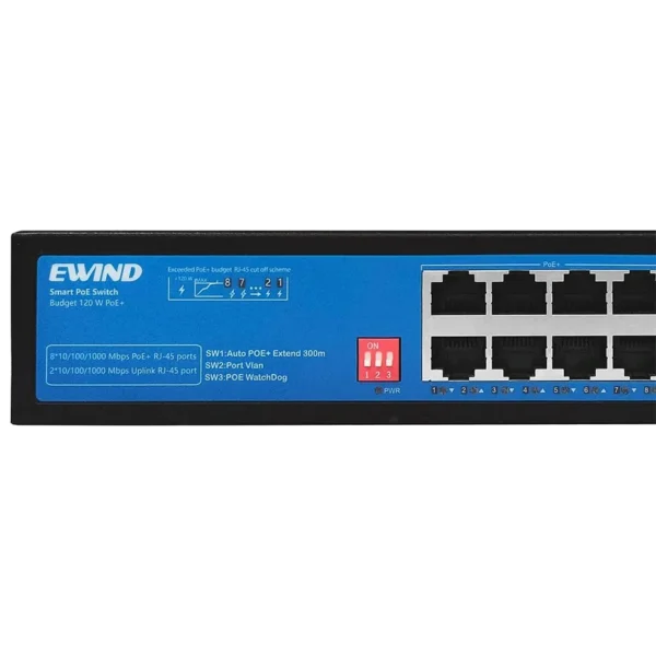 Ewind EW-S1910G-AP PoE Комутатор 10 портів некерований - Зображення 3