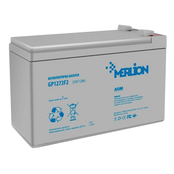 MERLION GP1272F2 7.2А•ч 12В Свинцево-кислотна акумуляторна батарея