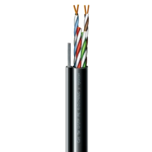 Cat. 5e U/UTP  РЕ steel cord 4x2x24 AWG (k) трос (70910181) бухта 305м Кабель кручена пара ЗЗКМ (UTP мідь вуличний з тросом)