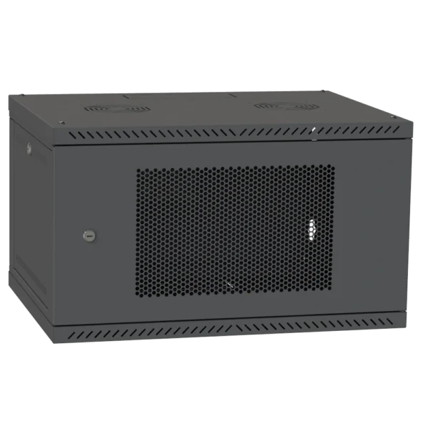 IPCOM 4U 600x450 Шафа телекомунікаційна двері перф (чорна)