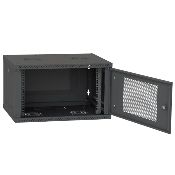 IPCOM 4U 600x450 Шафа телекомунікаційна двері перф (чорна) - Зображення 2