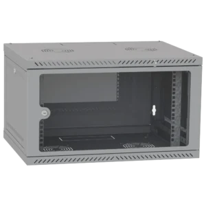 IPCOM 6U 600x600 Шафа телекомунікаційна двері скло (сіра)