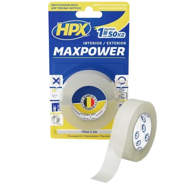 MAXPOWER HT1905 19мм х 5м Стрічка двохстороння