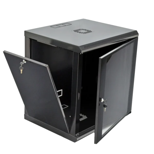 19"12U Шафа, 600x500x640мм (Ш*Г*В), економ,акрилове скло, чорна - Зображення 2