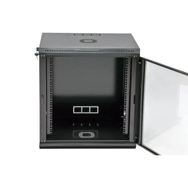 19"12U Шафа, 600x500x640мм (Ш*Г*В), економ,акрилове скло, чорна - Зображення 3