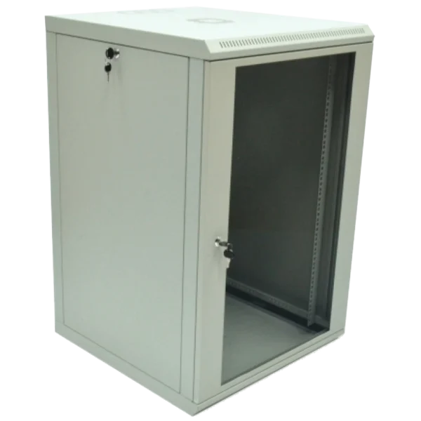 19"18U 600x600x907 акриловое стекло серое Шафа