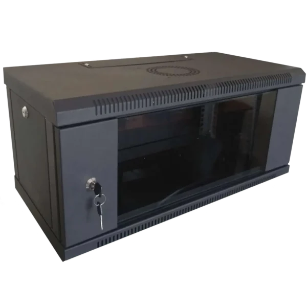 Hypernet WMNC-4U-FLAT-AC-BLACK 4U 600x450 Шафа коммутаційна настінна розбірна чорна