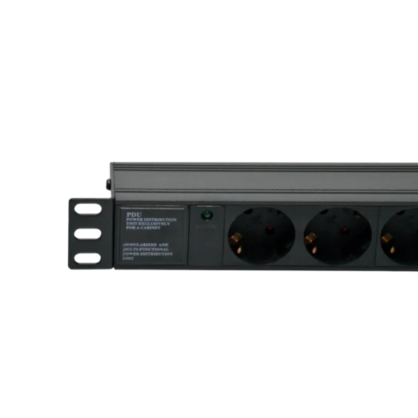 Kingda KD-GER(16)N1008WKPB19A-C14 Блок 19" на 8 роз. нім. станд., 10А, з індикат., без шнура, чорний, 1U, Kingda - Зображення 2