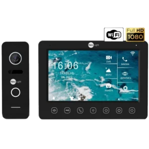 NeoLight NeoKIT HD WF B/Black Відеодомофон KAPPA+ HD WF Black, панель виклику PRIME FHD Black з кутком