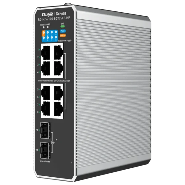 Ruijie Reyee RG-NIS2100-8GT2SFP-HP PoE++ Комутатор 8 портів керований - Зображення 3