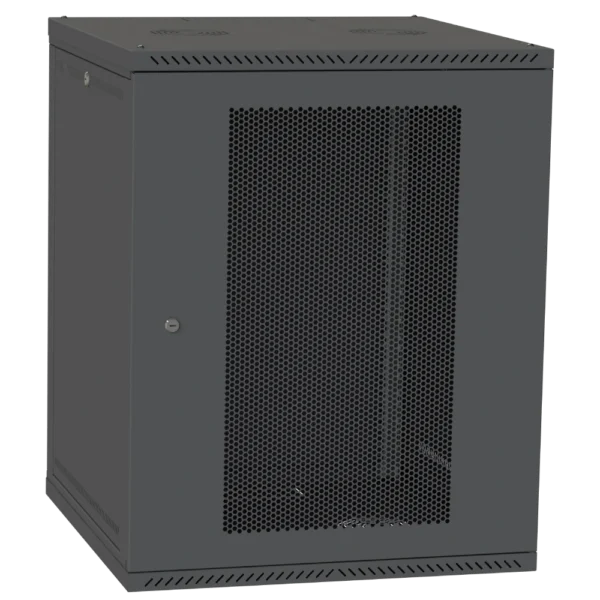 IPCOM 15U 600x600 Шафа телекомунікаційна двері перф(чорна)