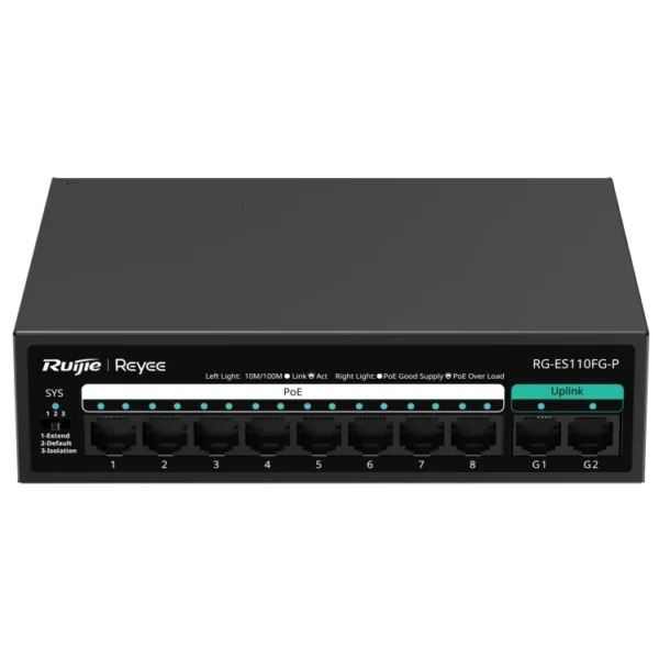 Ruijie Reyee RG-ES110FG-P PoE Комутатор 10 портів некерований