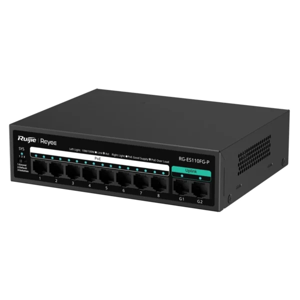 Ruijie Reyee RG-ES110FG-P PoE Комутатор 10 портів некерований - Зображення 2