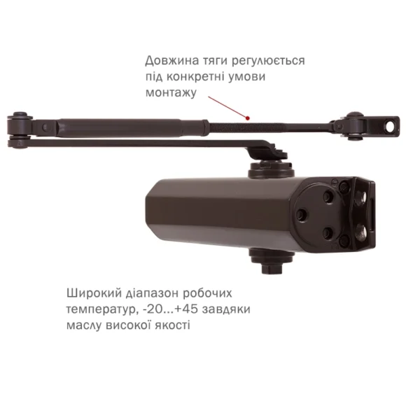 RYOBI D-1554 DARK BRONZE Дотягувач накладний STD_ARM EN_2/3/4 до_80кг 1100мм - Зображення 2