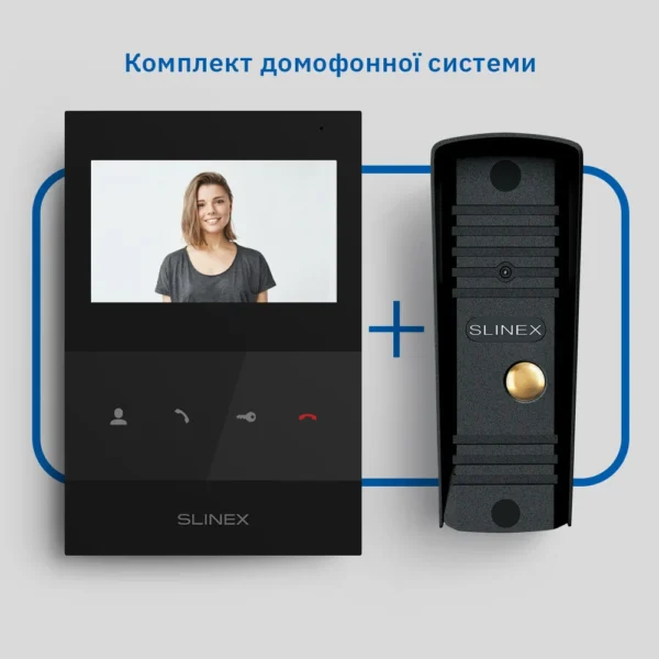 Slinex ML-16HD(Black)+SQ-04M(Black) Комплект відеодомофону - Зображення 2