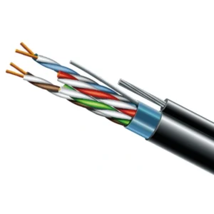 Cat. 5e F/UTP PE 4х2х24 AWG + S. M. трос (к)(72113) бухта 500м. Кабель вита пара ЗЗКМ (FTP мідь вуличний із тросом)